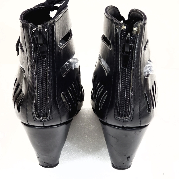 Brash Black Wedge Gladiator Sandal Shoe Size 8.5 - Picture 6 of 12